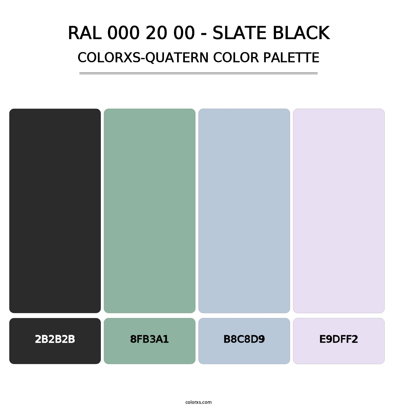 RAL 000 20 00 - Slate Black - Colorxs Quatern Palette