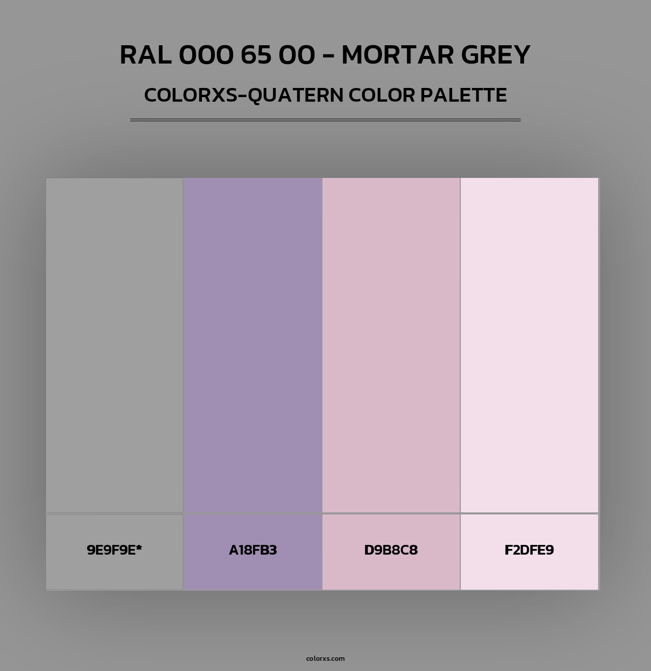 RAL 000 65 00 - Mortar Grey - Colorxs Quad Palette