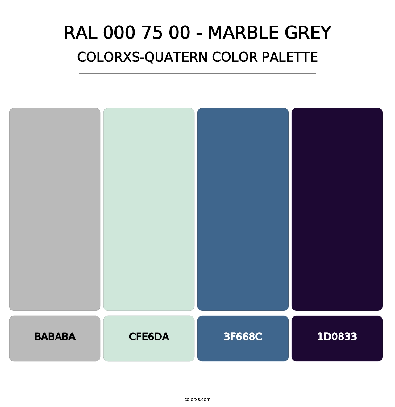 RAL 000 75 00 - Marble Grey - Colorxs Quatern Palette