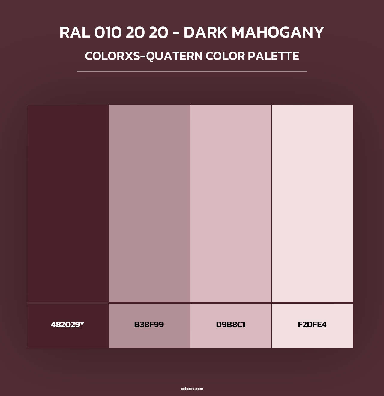 RAL 010 20 20 - Dark Mahogany - Colorxs Quad Palette