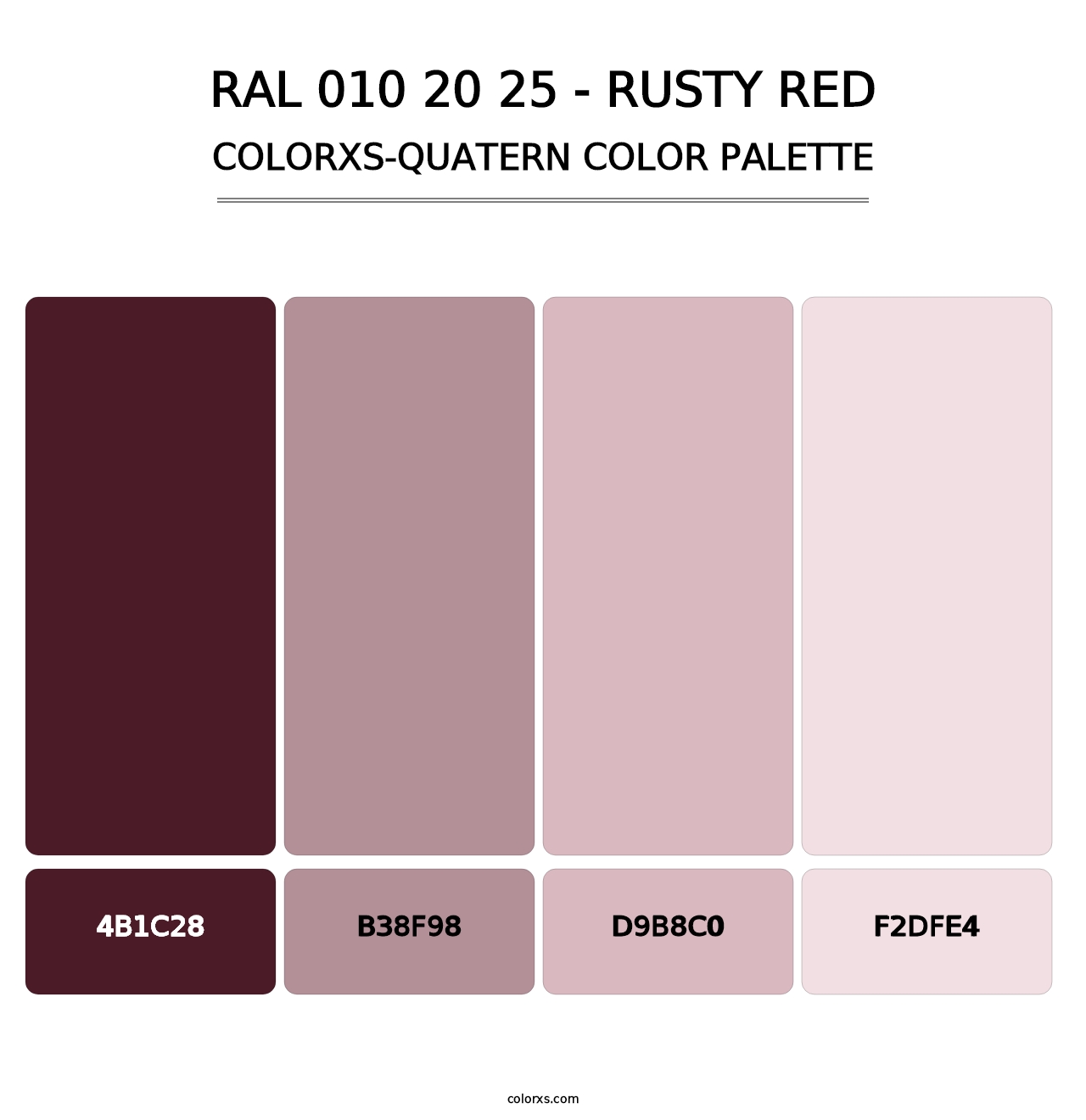 RAL 010 20 25 - Rusty Red - Colorxs Quatern Palette