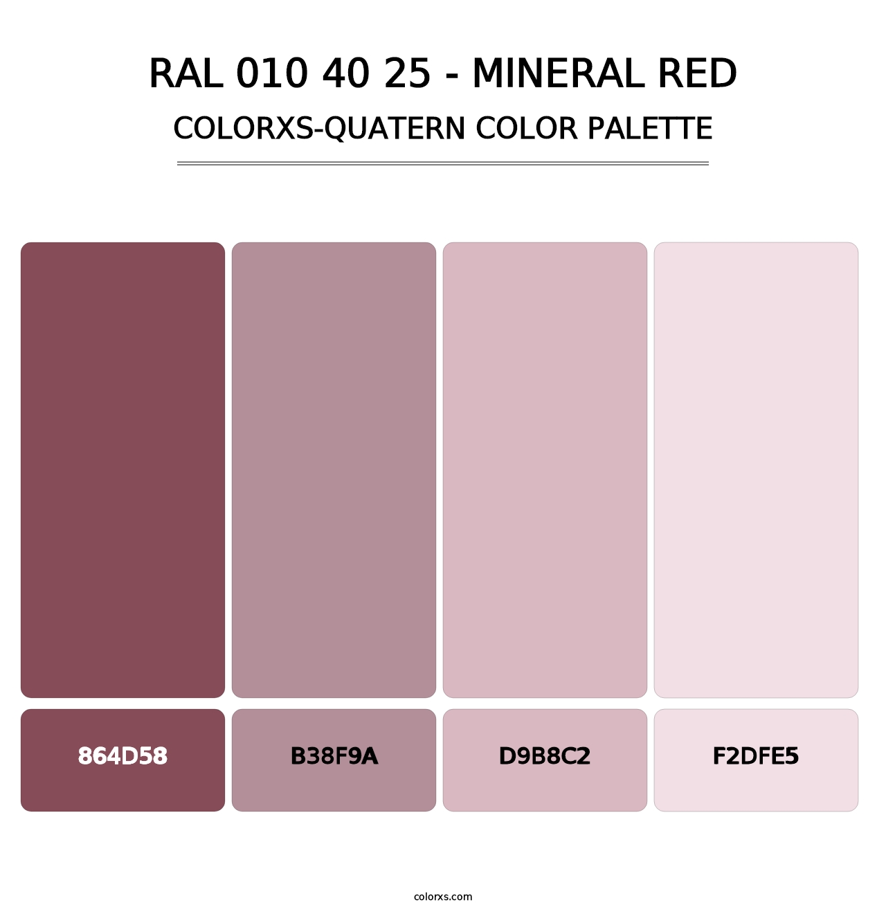 RAL 010 40 25 - Mineral Red - Colorxs Quatern Palette