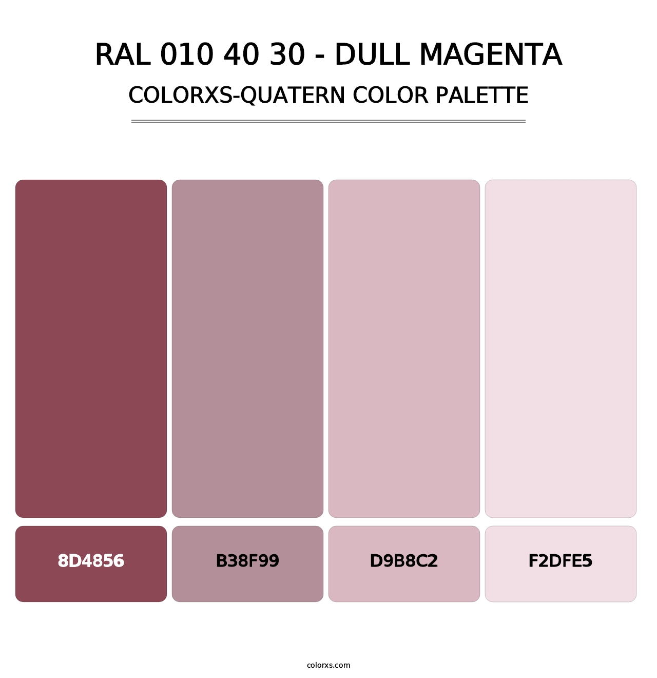 RAL 010 40 30 - Dull Magenta - Colorxs Quatern Palette
