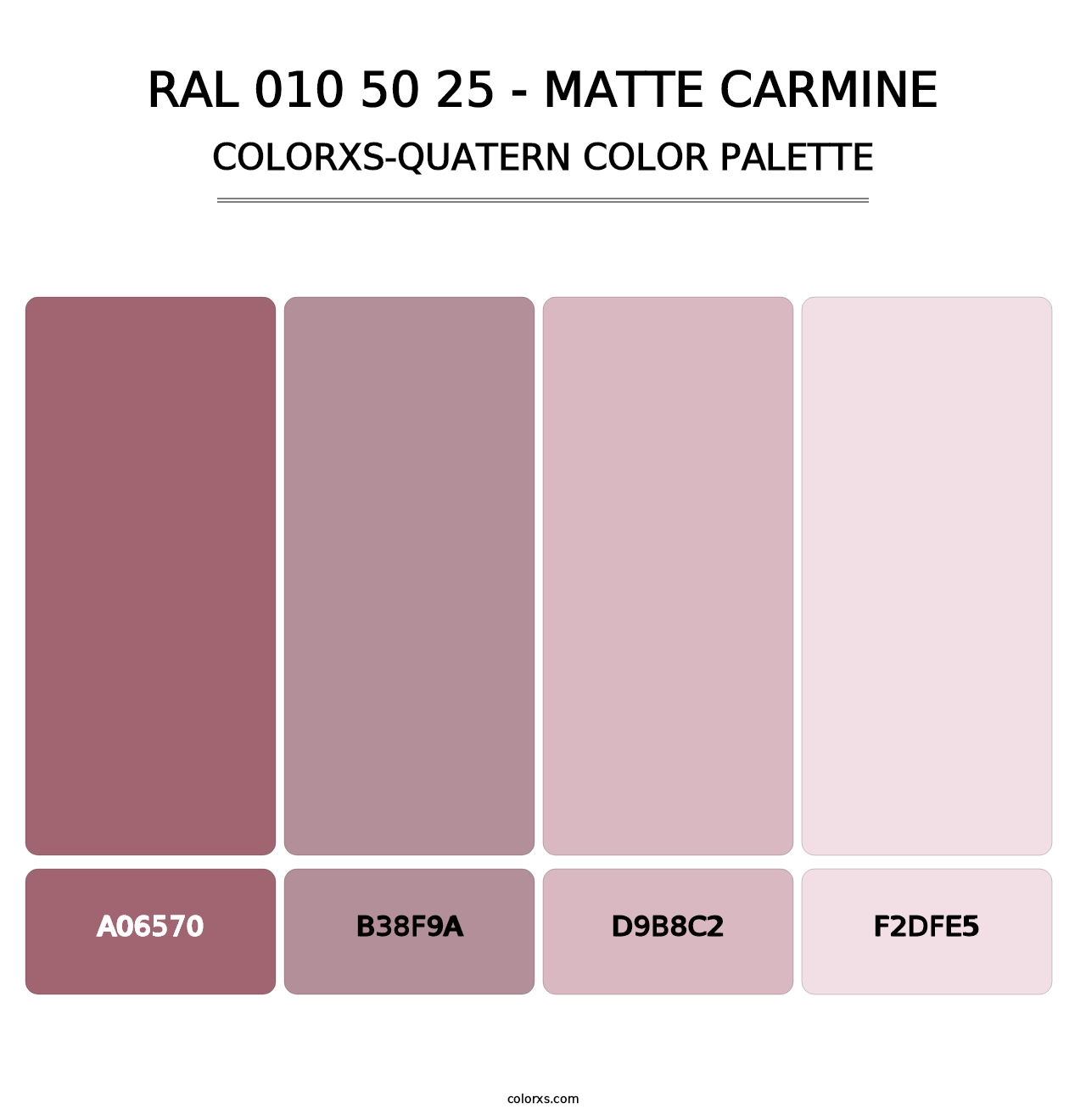 RAL 010 50 25 - Matte Carmine - Colorxs Quatern Palette