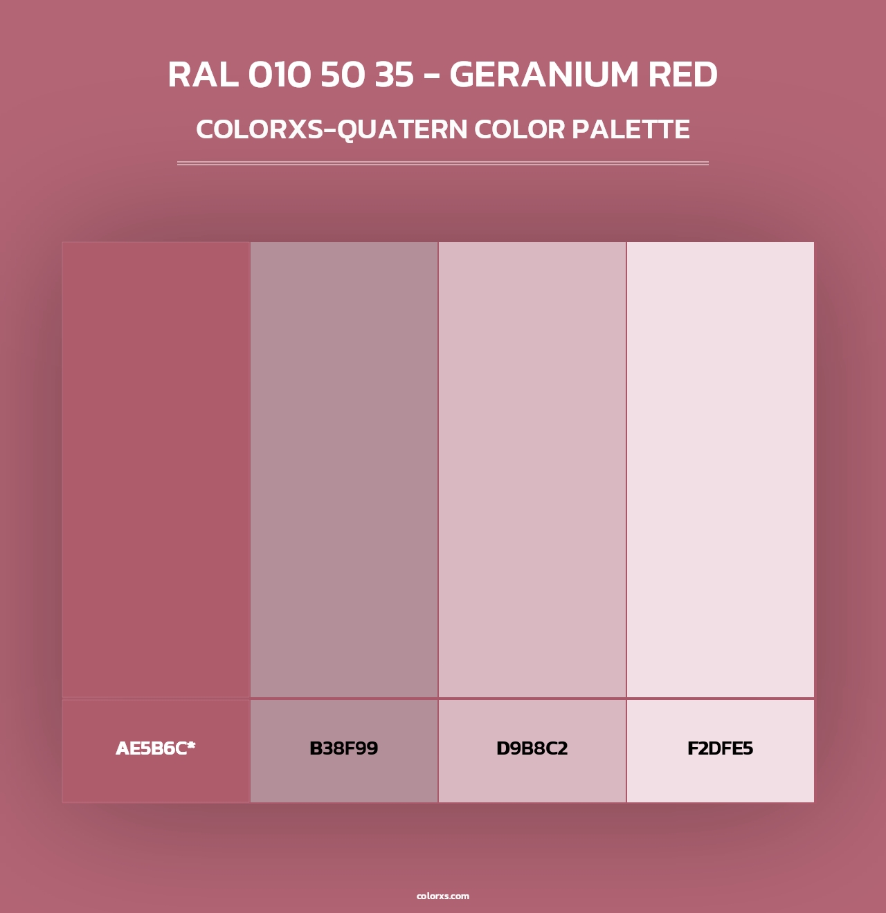 RAL 010 50 35 - Geranium Red - Colorxs Quad Palette