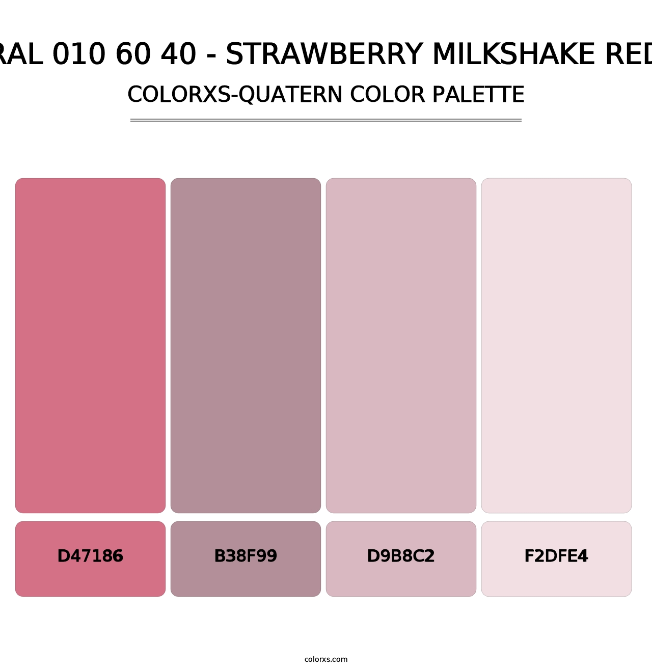 RAL 010 60 40 - Strawberry Milkshake Red - Colorxs Quatern Palette