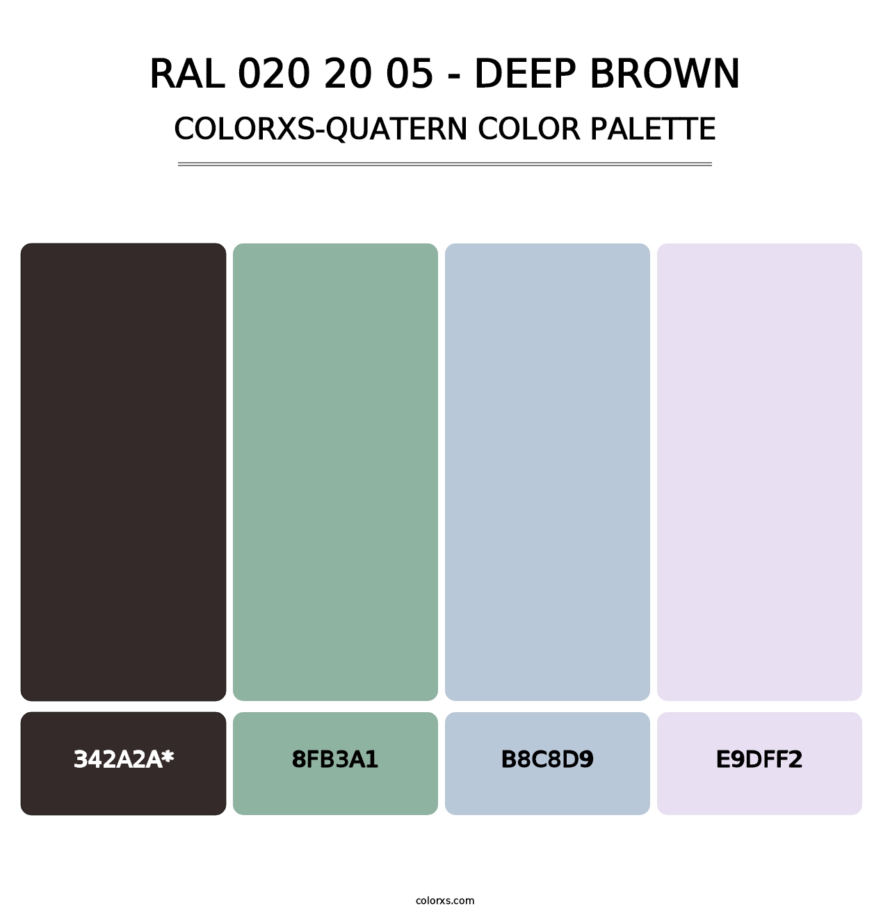 RAL 020 20 05 - Deep Brown - Colorxs Quatern Palette