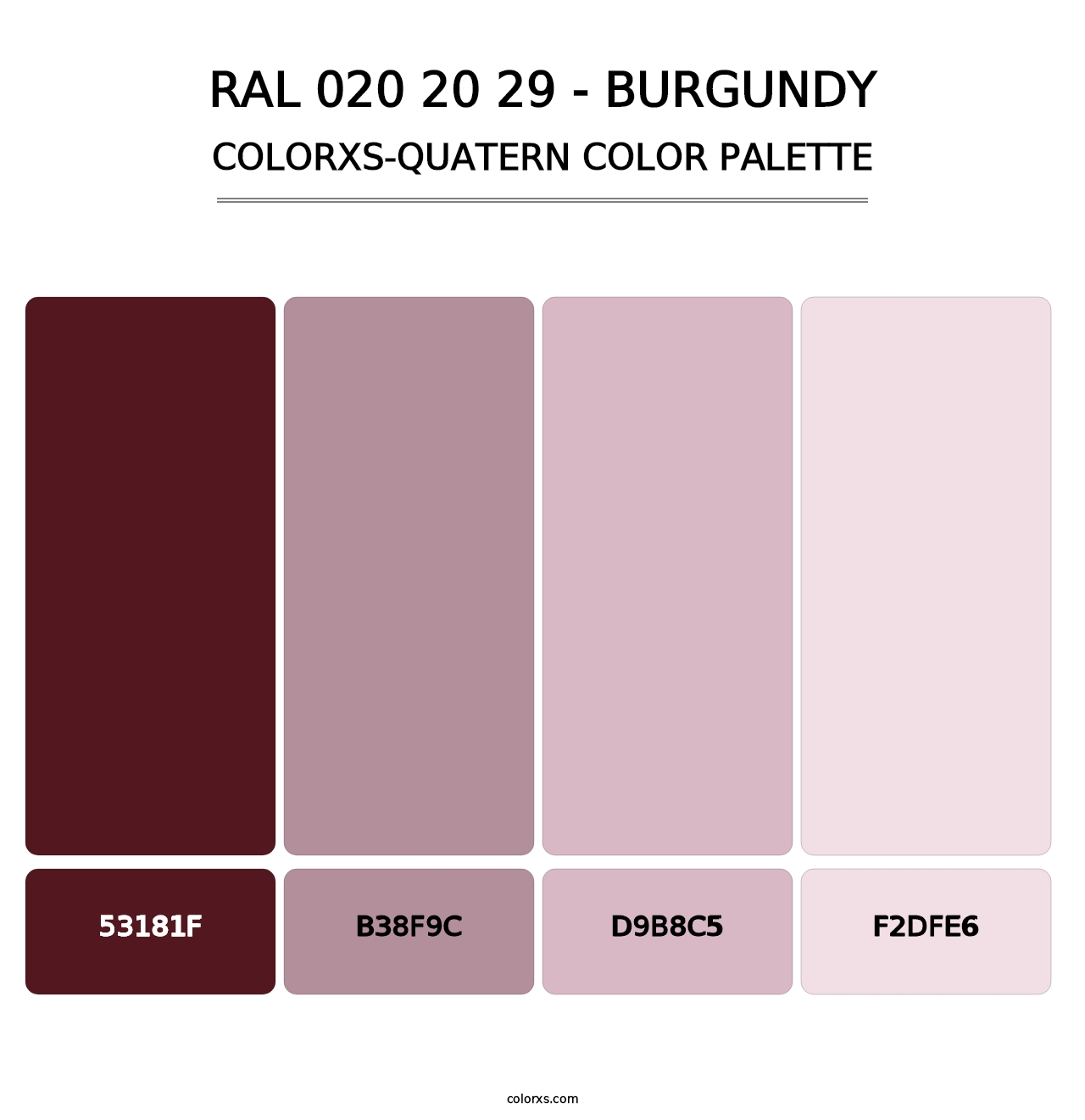 RAL 020 20 29 - Burgundy - Colorxs Quatern Palette