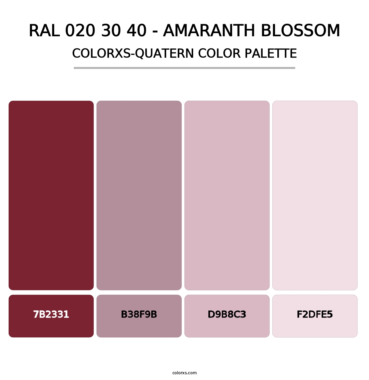 RAL 020 30 40 - Amaranth Blossom - Colorxs Quatern Palette