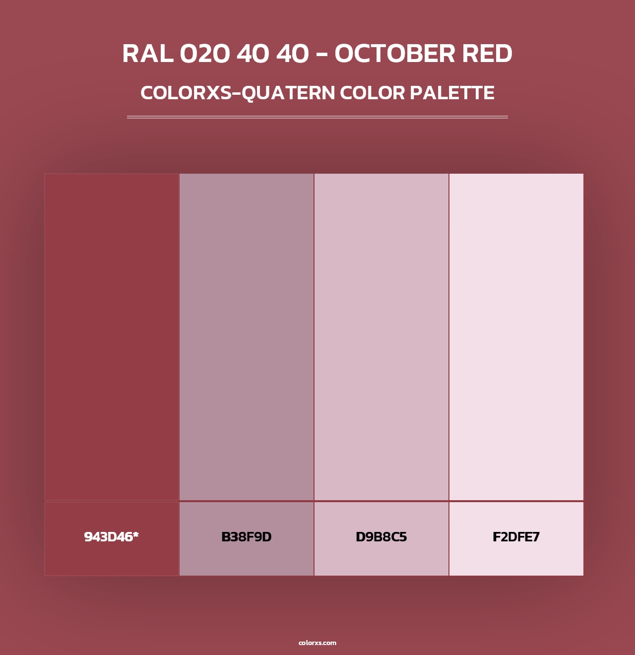RAL 020 40 40 - October Red - Colorxs Quad Palette