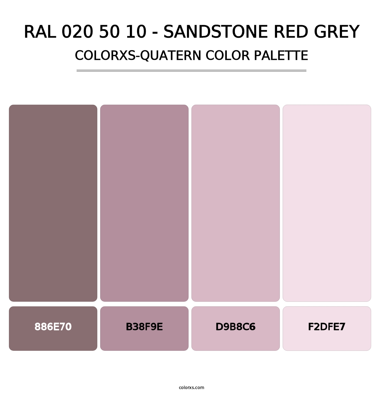 RAL 020 50 10 - Sandstone Red Grey - Colorxs Quatern Palette