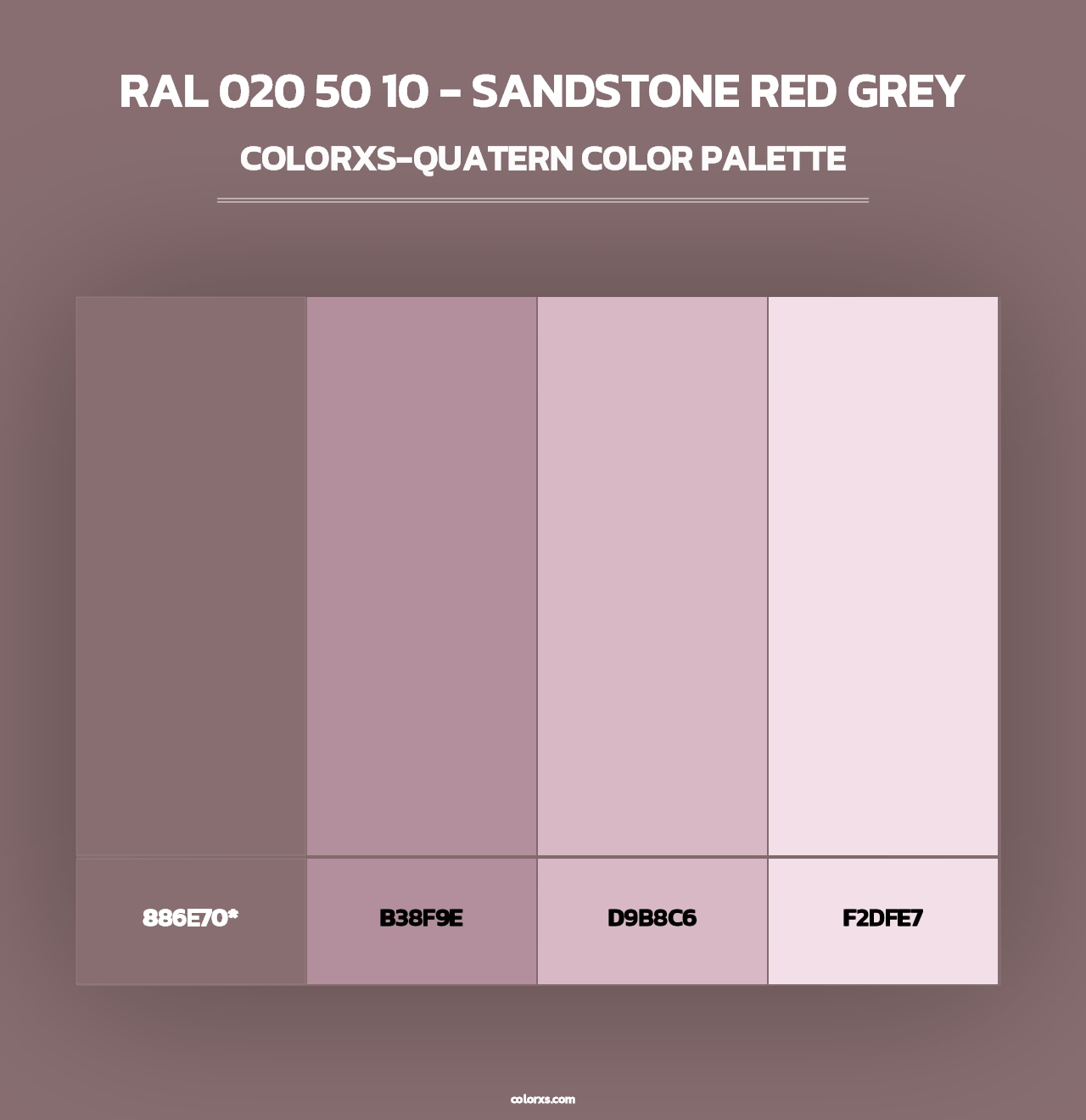 RAL 020 50 10 - Sandstone Red Grey - Colorxs Quad Palette