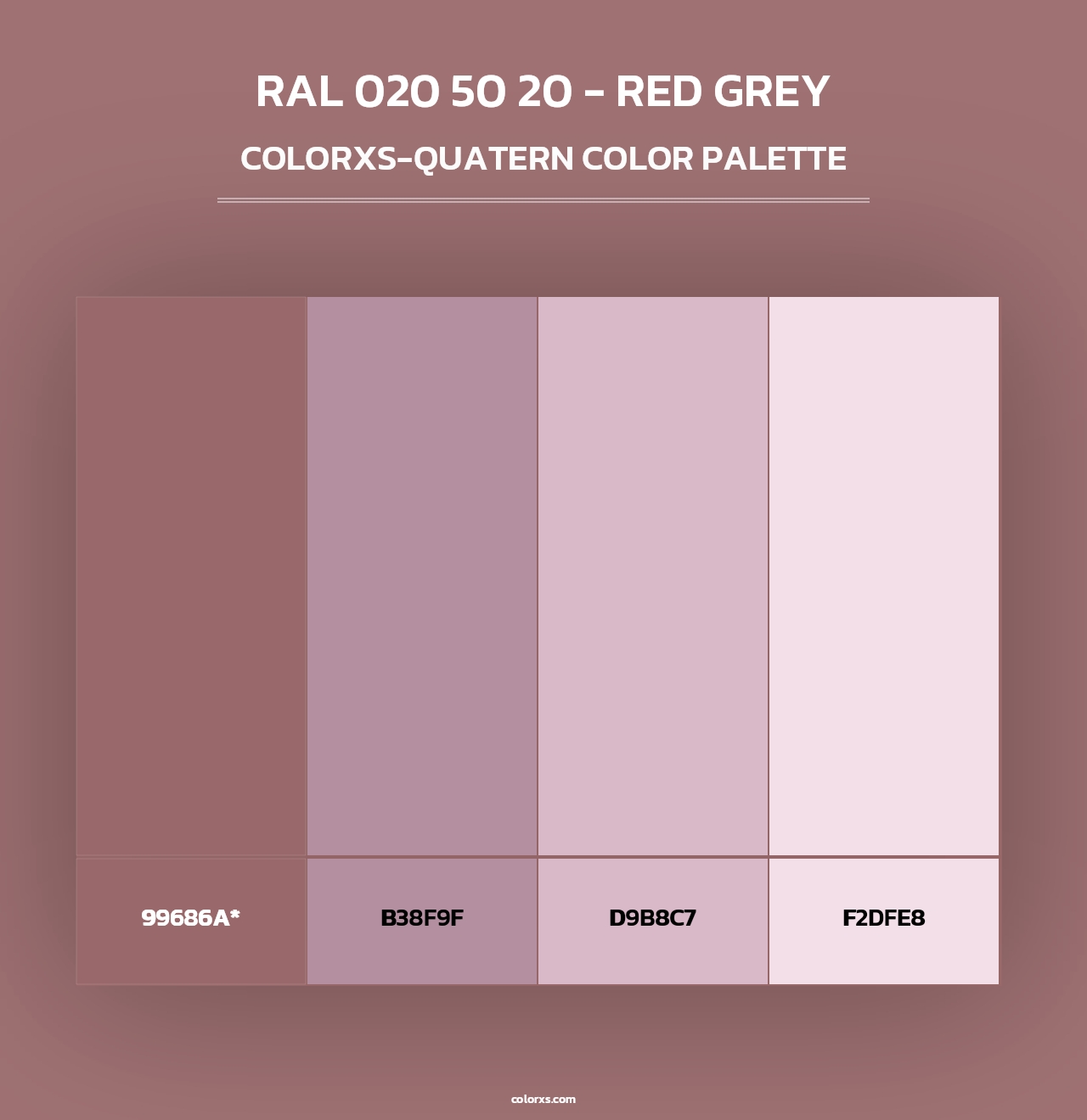 RAL 020 50 20 - Red Grey - Colorxs Quad Palette
