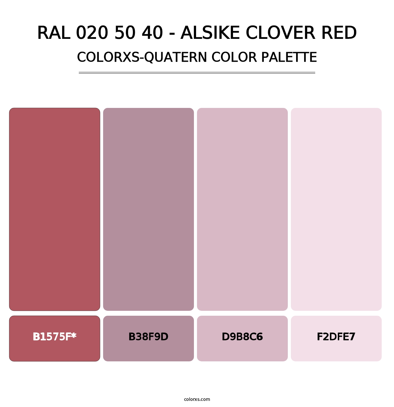 RAL 020 50 40 - Alsike Clover Red - Colorxs Quatern Palette