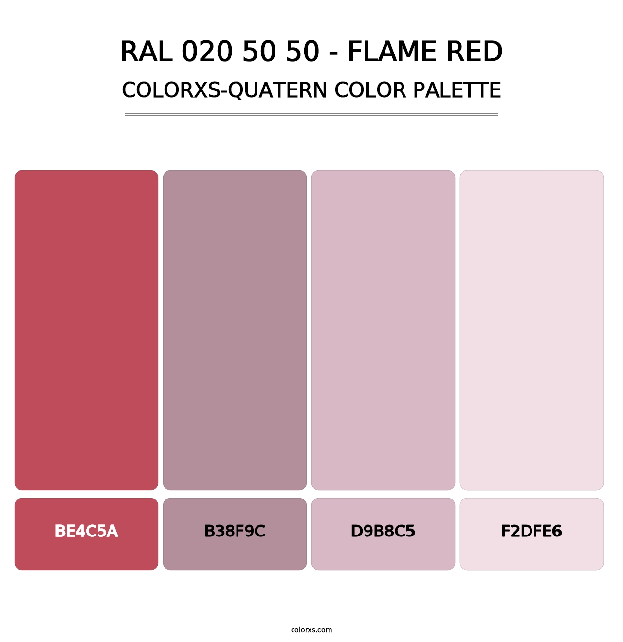 RAL 020 50 50 - Flame Red - Colorxs Quatern Palette