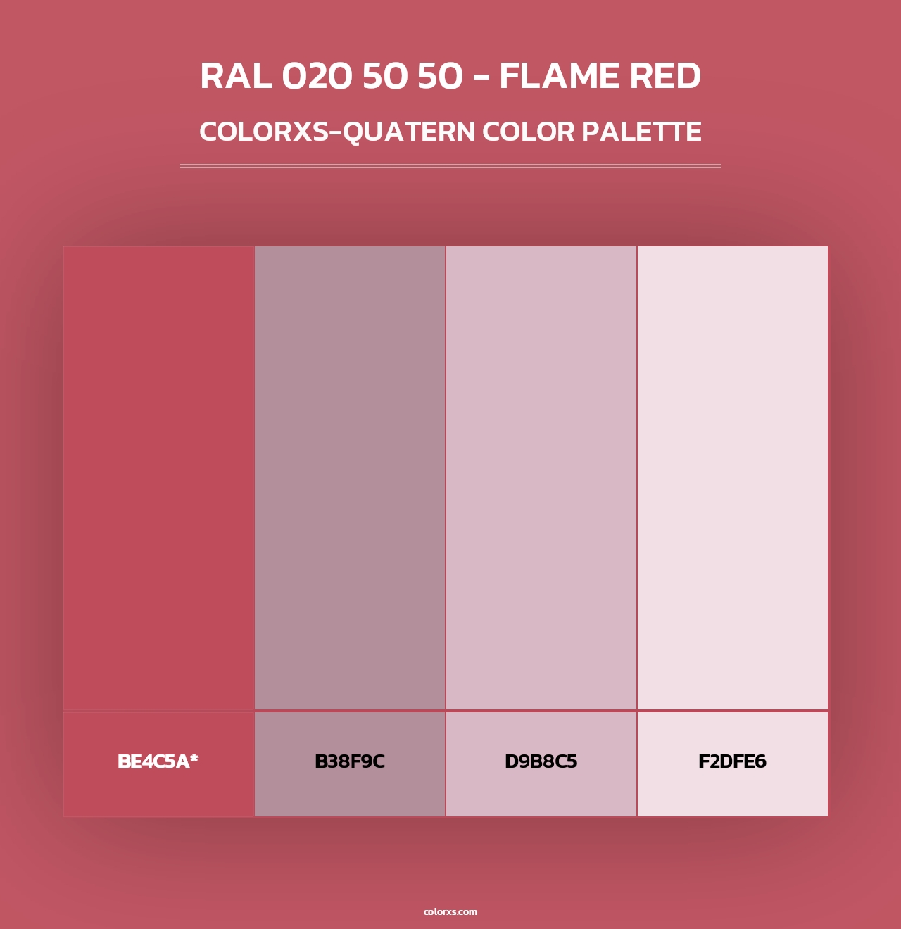 RAL 020 50 50 - Flame Red - Colorxs Quad Palette