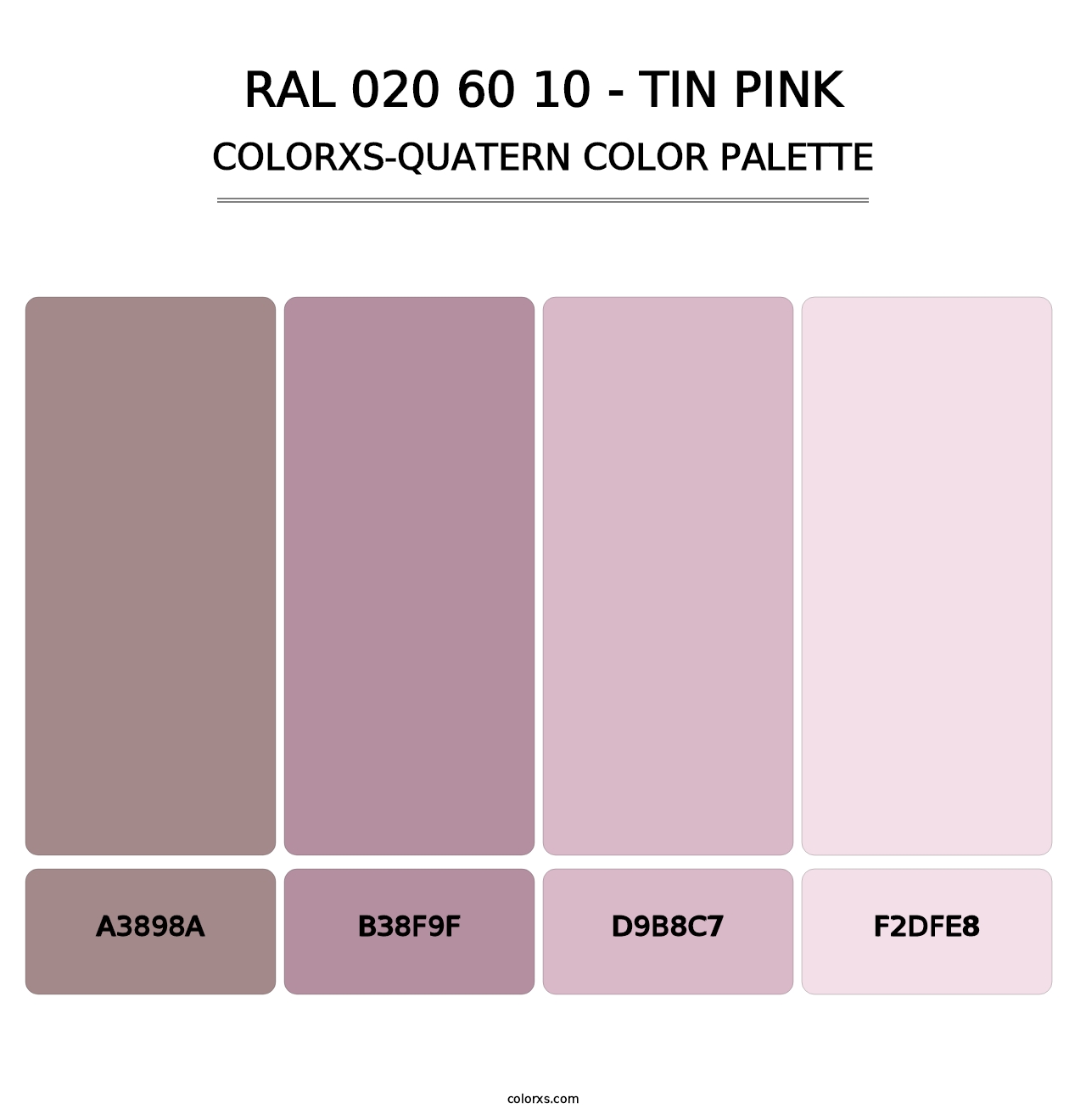 RAL 020 60 10 - Tin Pink - Colorxs Quatern Palette