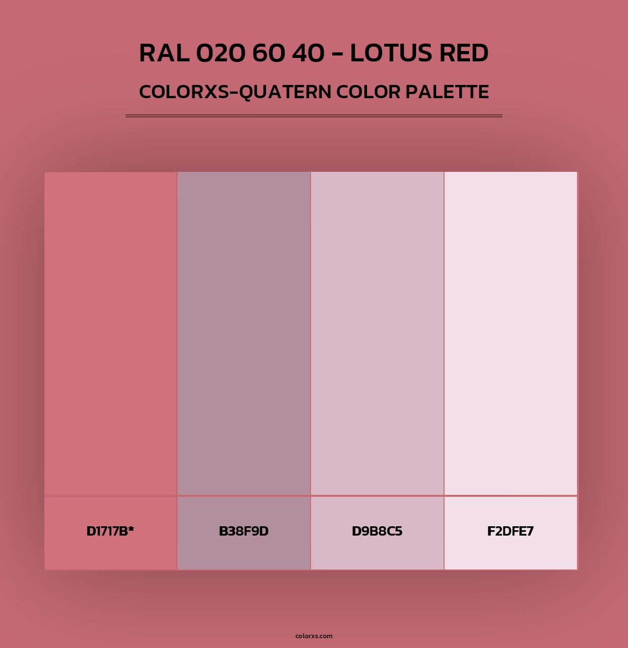 RAL 020 60 40 - Lotus Red - Colorxs Quad Palette