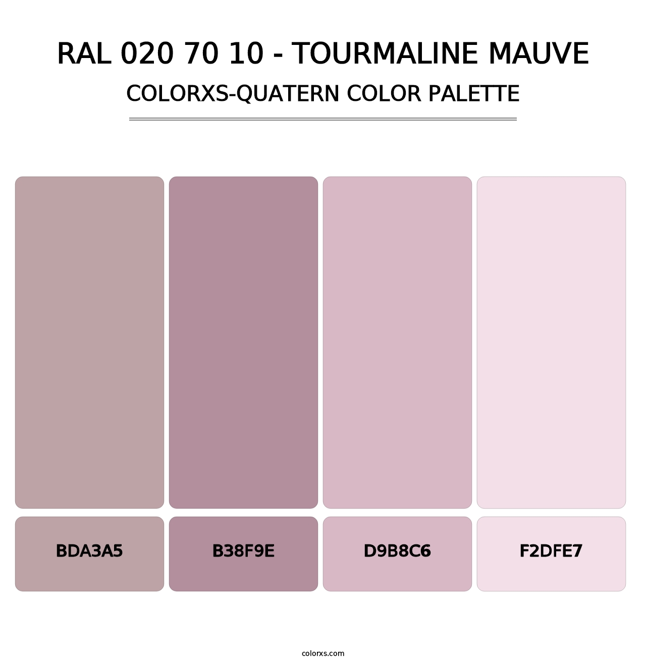 RAL 020 70 10 - Tourmaline Mauve - Colorxs Quatern Palette