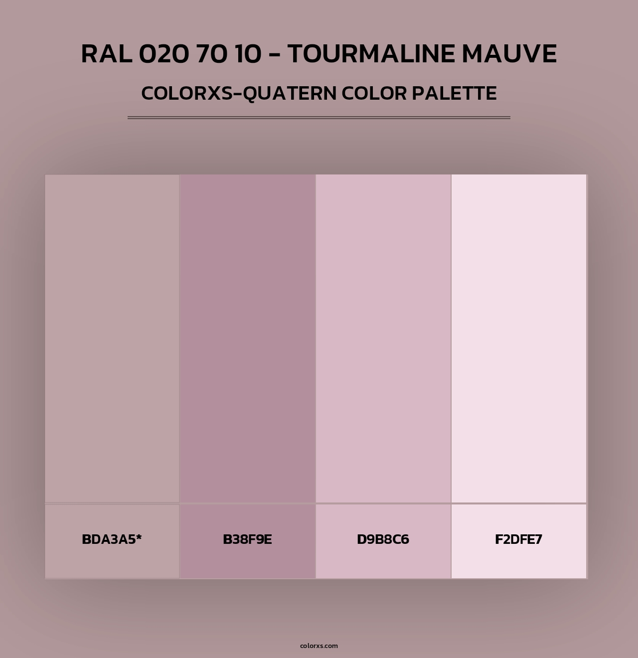RAL 020 70 10 - Tourmaline Mauve - Colorxs Quad Palette