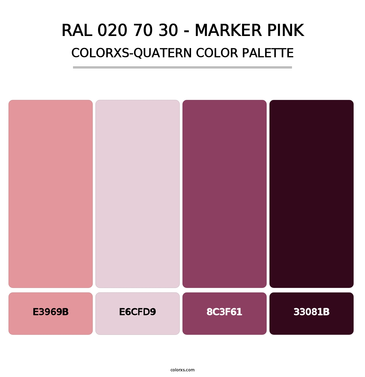 RAL 020 70 30 - Marker Pink - Colorxs Quatern Palette