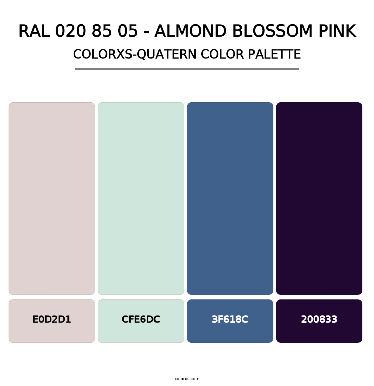 RAL 020 85 05 - Almond Blossom Pink - Colorxs Quatern Palette