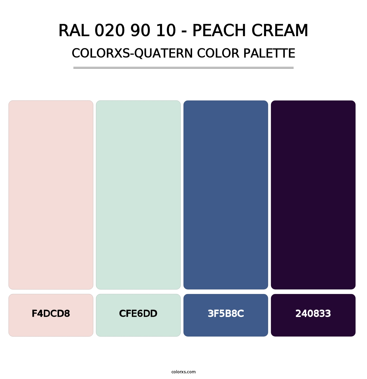 RAL 020 90 10 - Peach Cream - Colorxs Quatern Palette