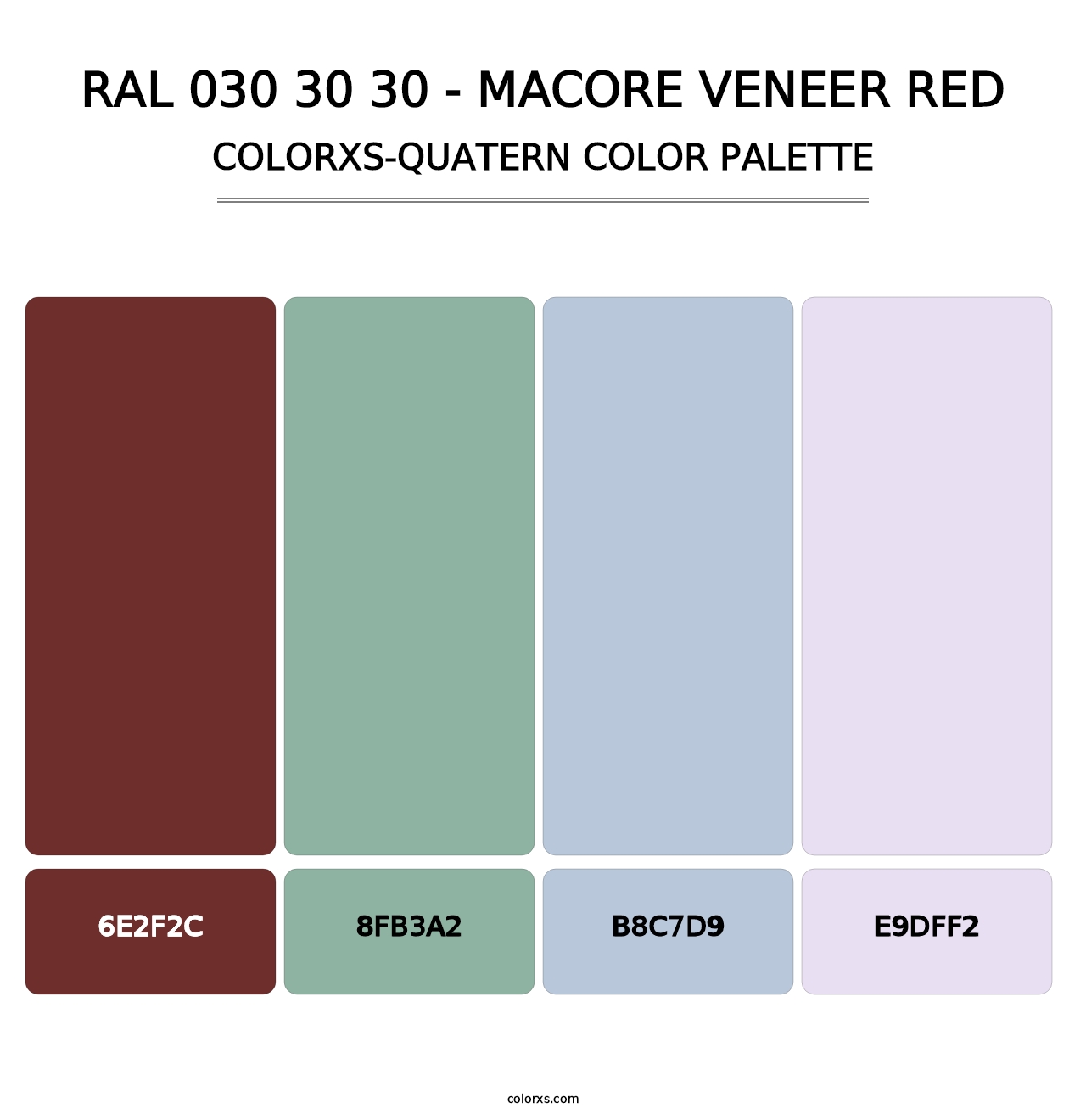 RAL 030 30 30 - Macore Veneer Red - Colorxs Quatern Palette