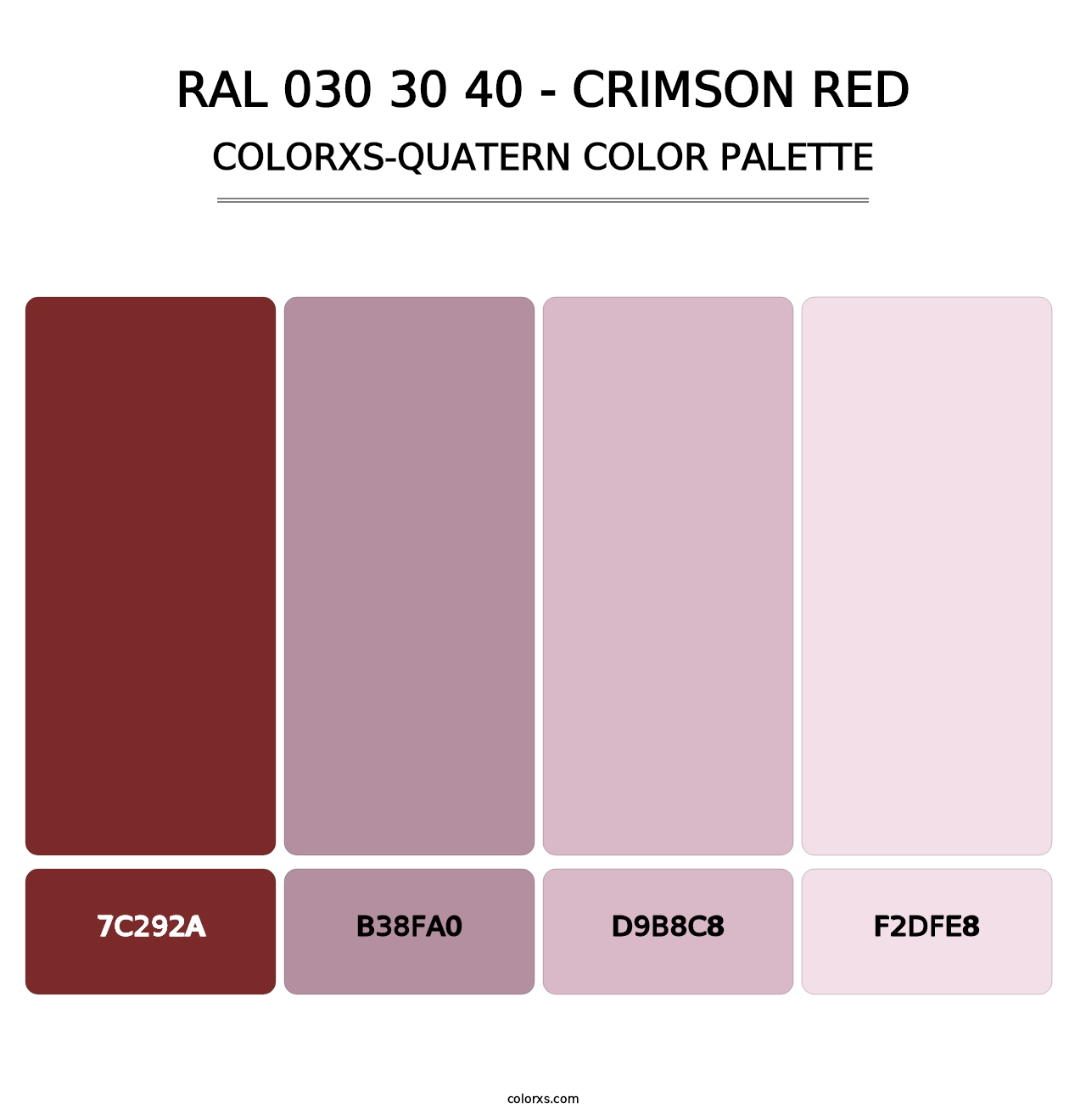 RAL 030 30 40 - Crimson Red - Colorxs Quatern Palette
