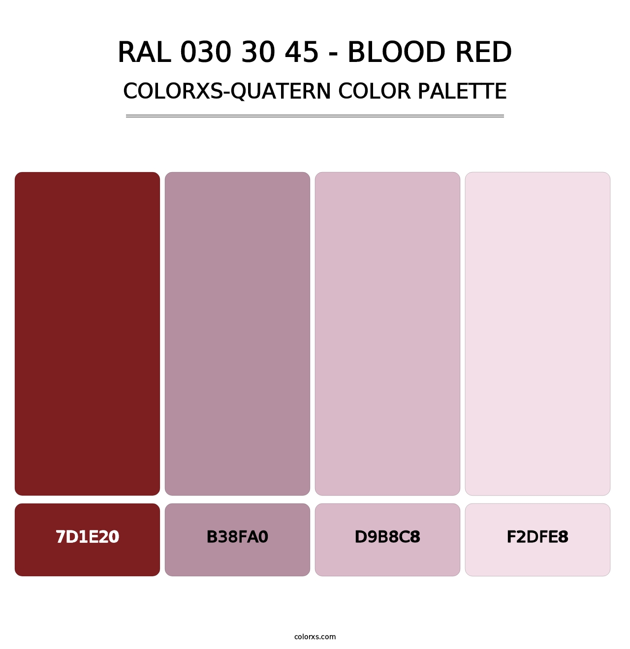 RAL 030 30 45 - Blood Red - Colorxs Quatern Palette