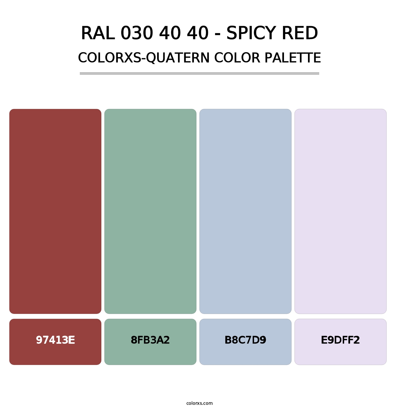 RAL 030 40 40 - Spicy Red - Colorxs Quatern Palette