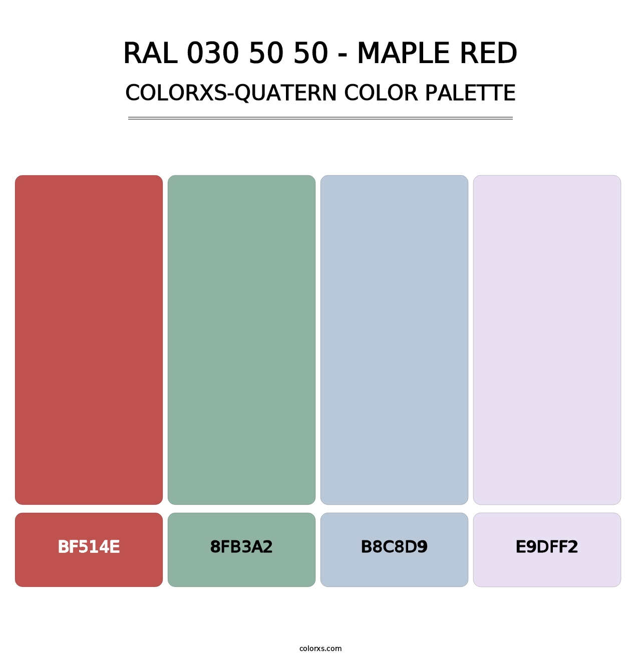 RAL 030 50 50 - Maple Red - Colorxs Quatern Palette