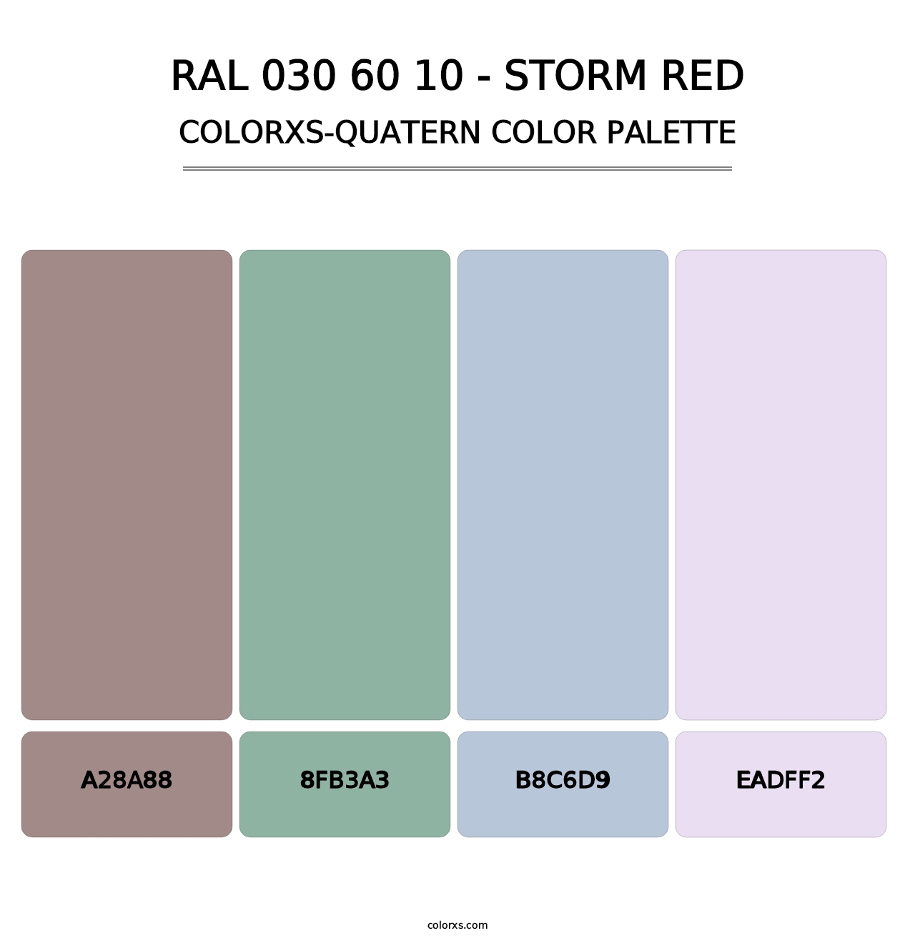 RAL 030 60 10 - Storm Red - Colorxs Quatern Palette