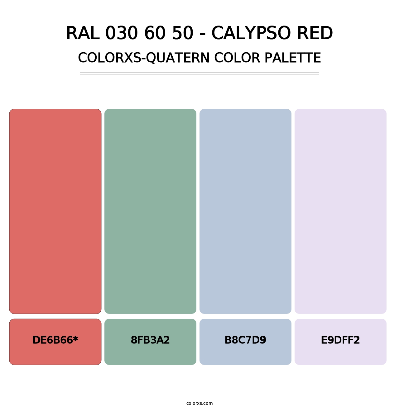 RAL 030 60 50 - Calypso Red - Colorxs Quatern Palette