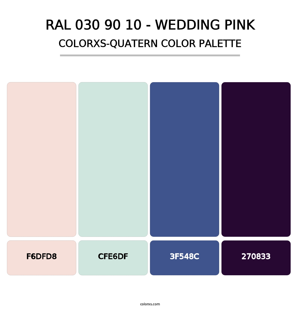 RAL 030 90 10 - Wedding Pink - Colorxs Quatern Palette