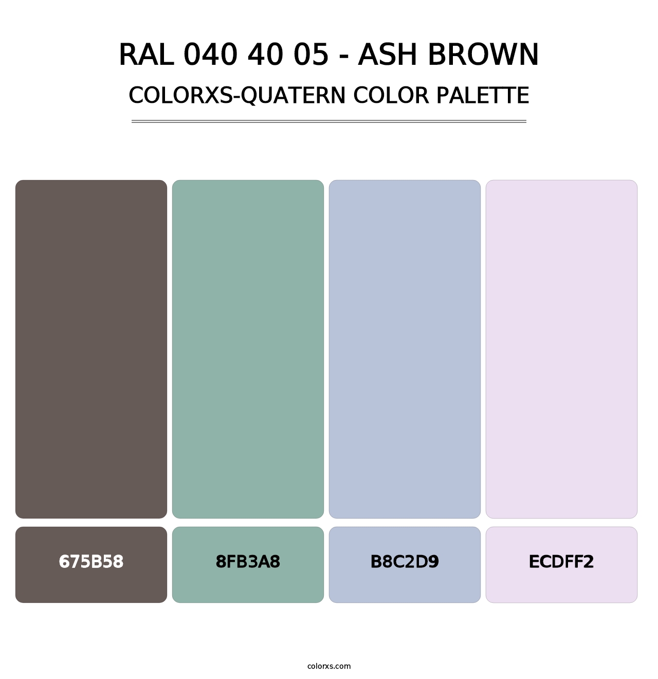 RAL 040 40 05 - Ash Brown - Colorxs Quatern Palette