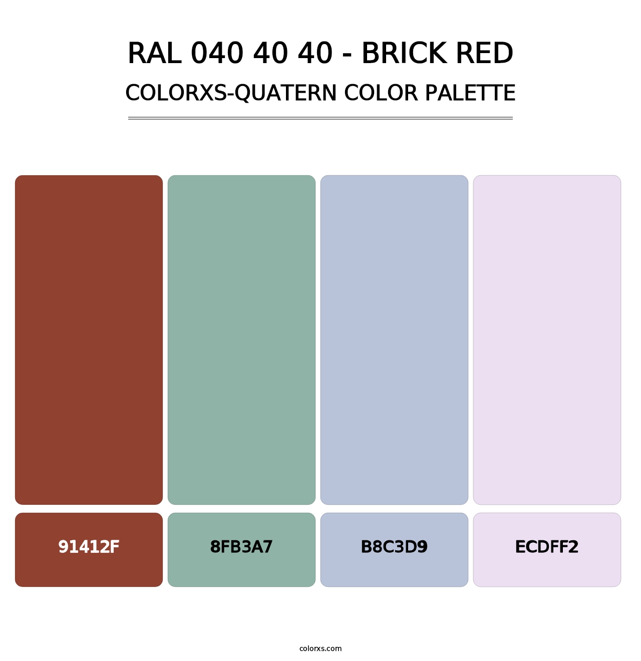 RAL 040 40 40 - Brick Red - Colorxs Quatern Palette