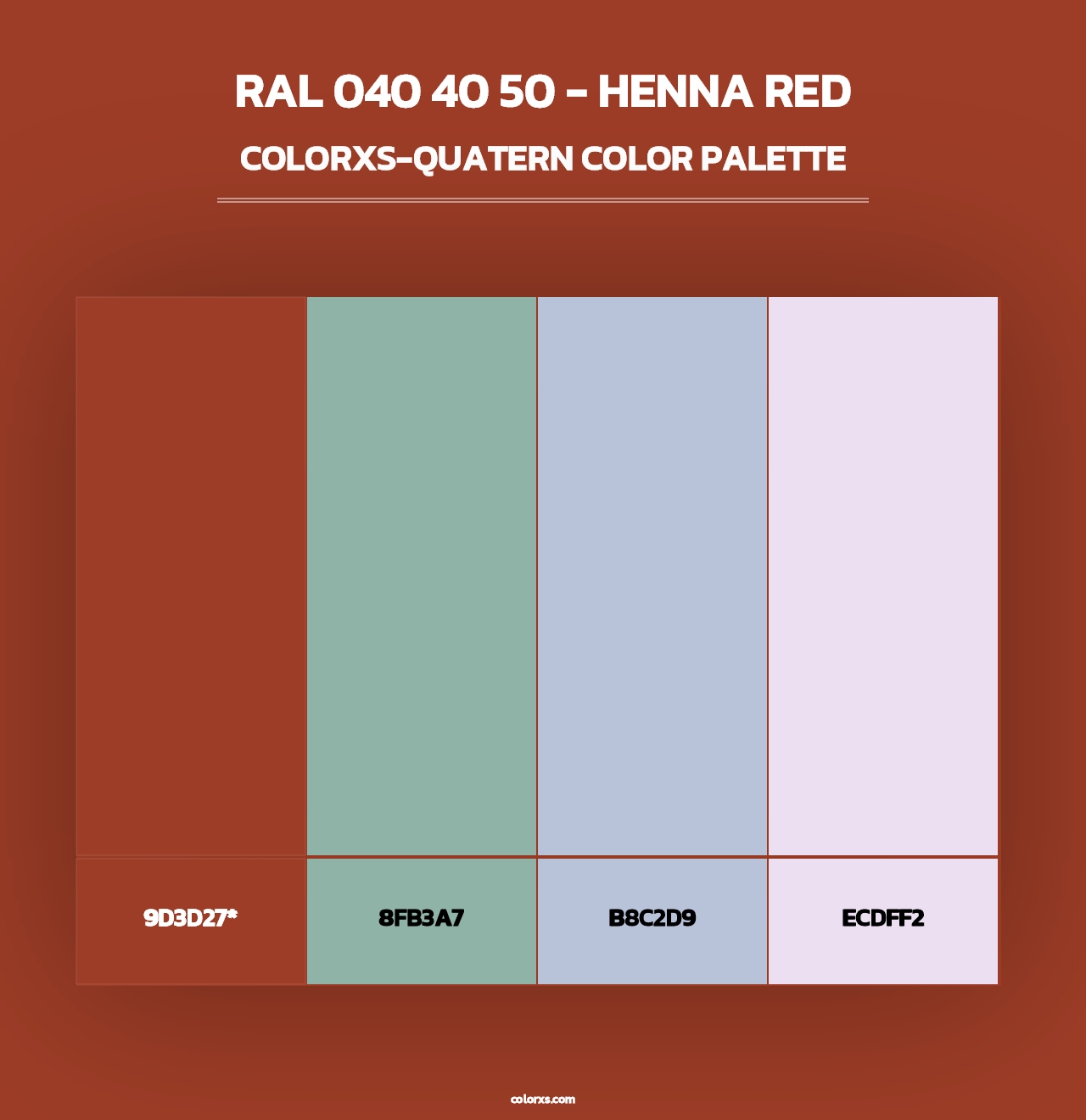 RAL 040 40 50 - Henna Red - Colorxs Quad Palette