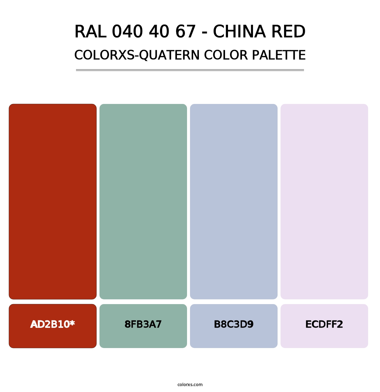 RAL 040 40 67 - China Red - Colorxs Quatern Palette