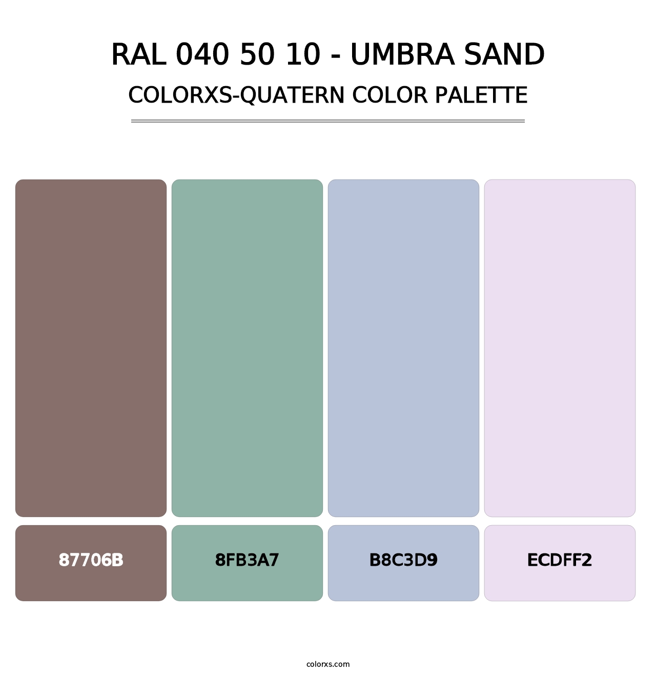 RAL 040 50 10 - Umbra Sand - Colorxs Quatern Palette