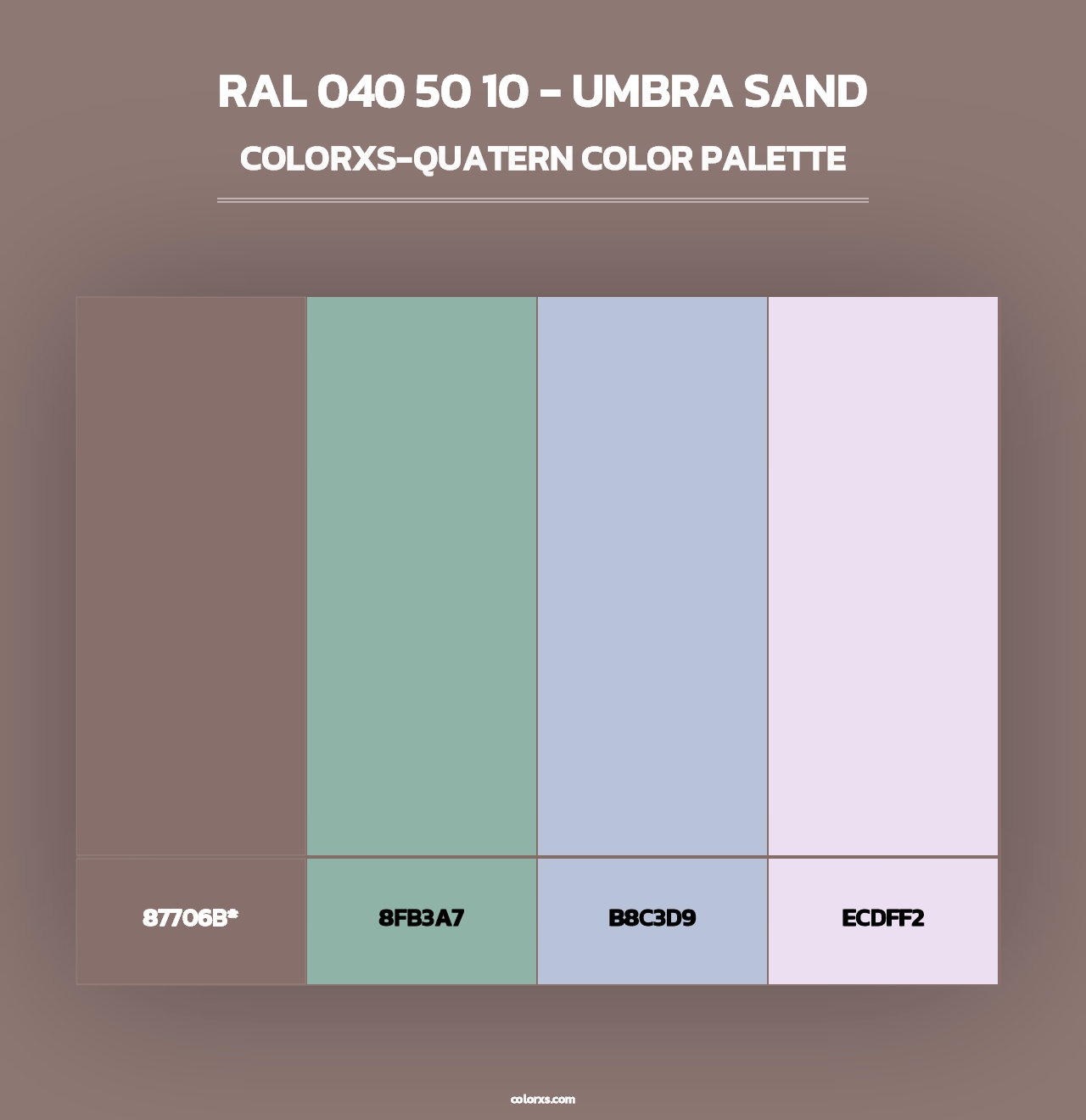RAL 040 50 10 - Umbra Sand - Colorxs Quad Palette