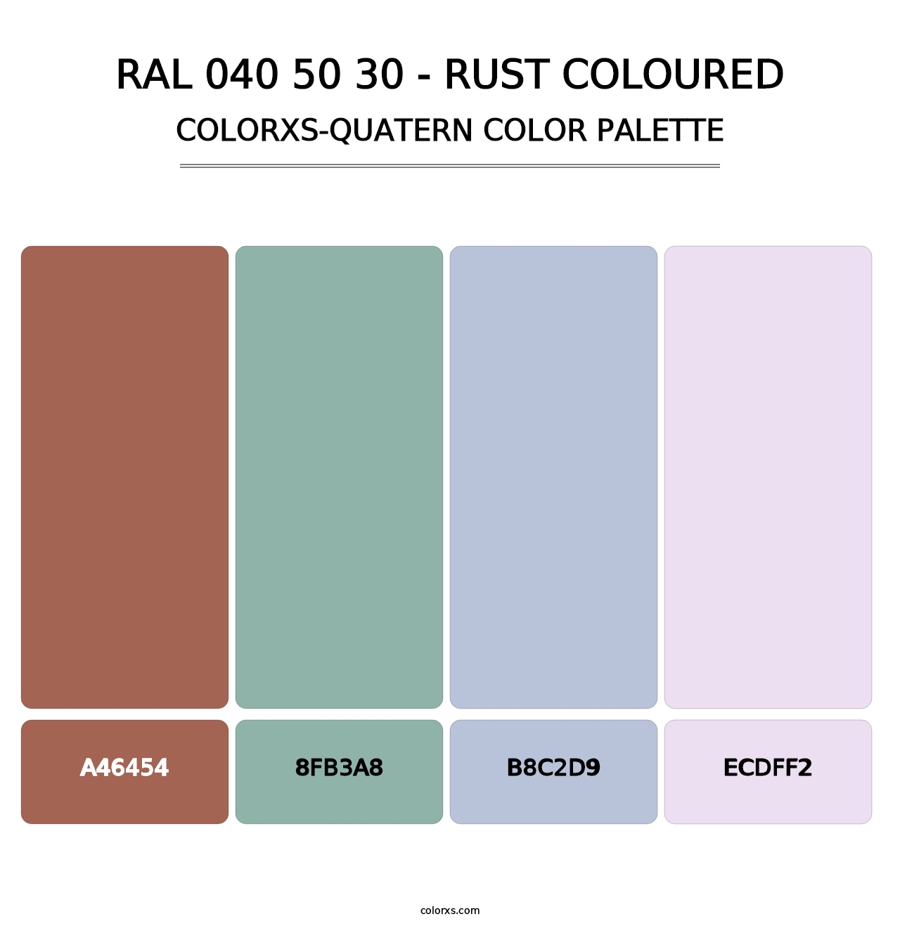 RAL 040 50 30 - Rust Coloured - Colorxs Quatern Palette