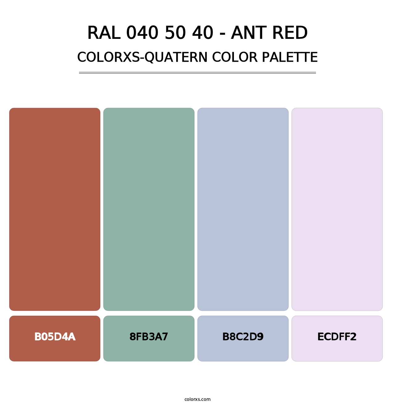 RAL 040 50 40 - Ant Red - Colorxs Quatern Palette