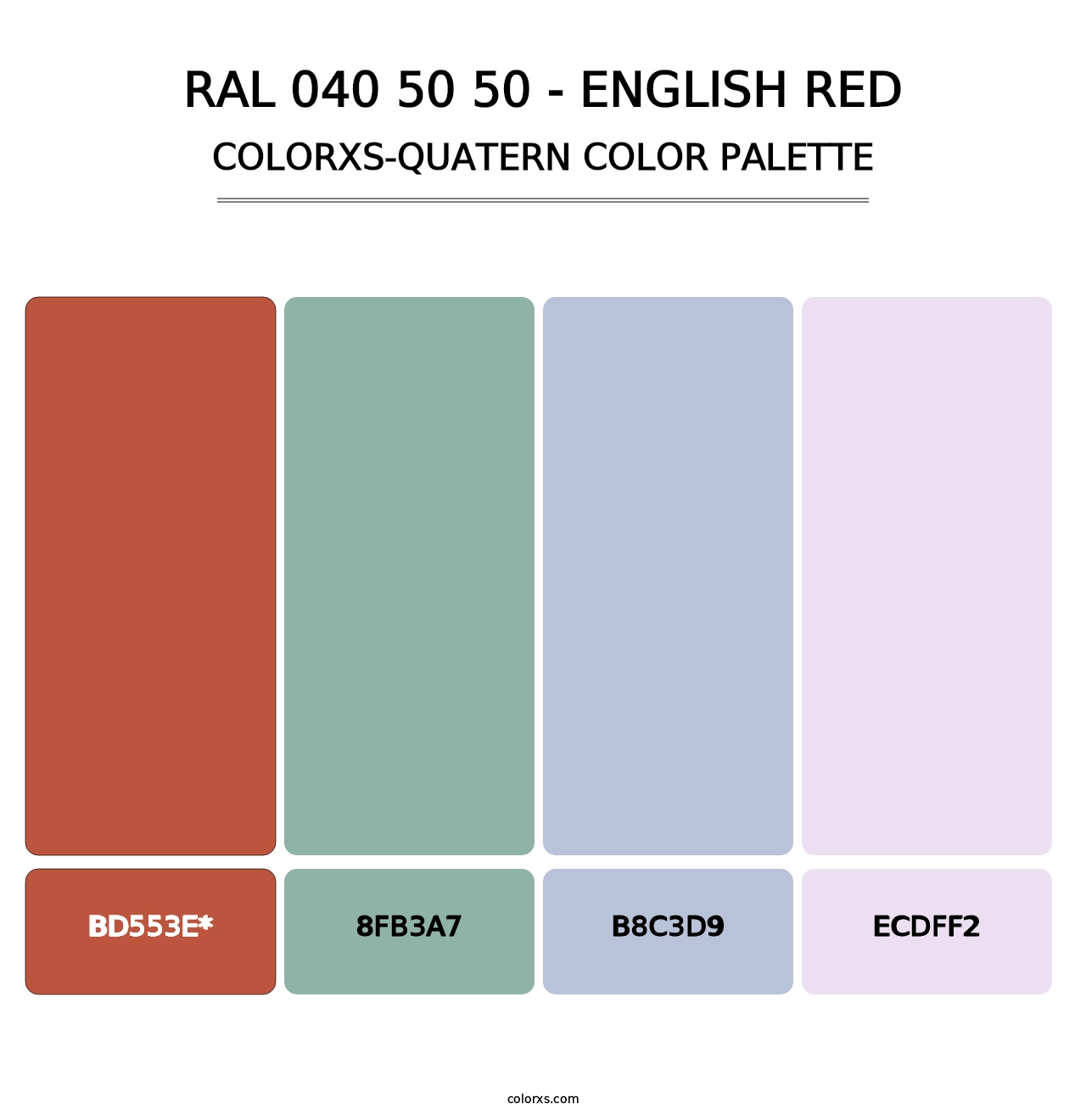 RAL 040 50 50 - English Red - Colorxs Quatern Palette
