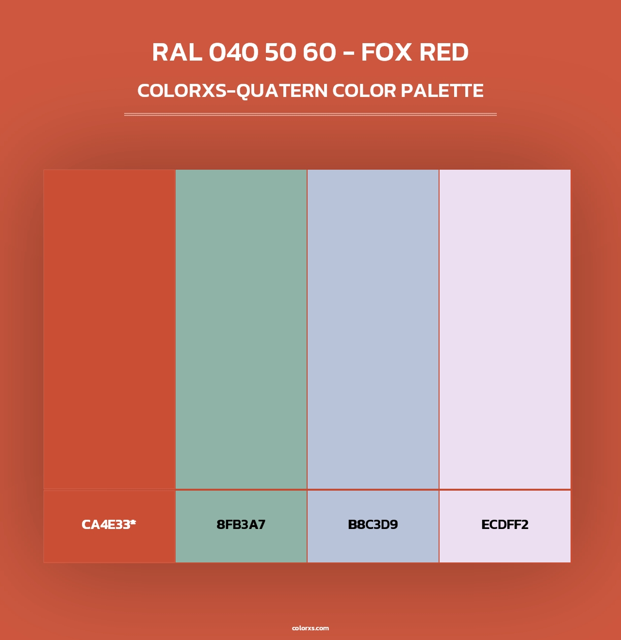 RAL 040 50 60 - Fox Red - Colorxs Quad Palette