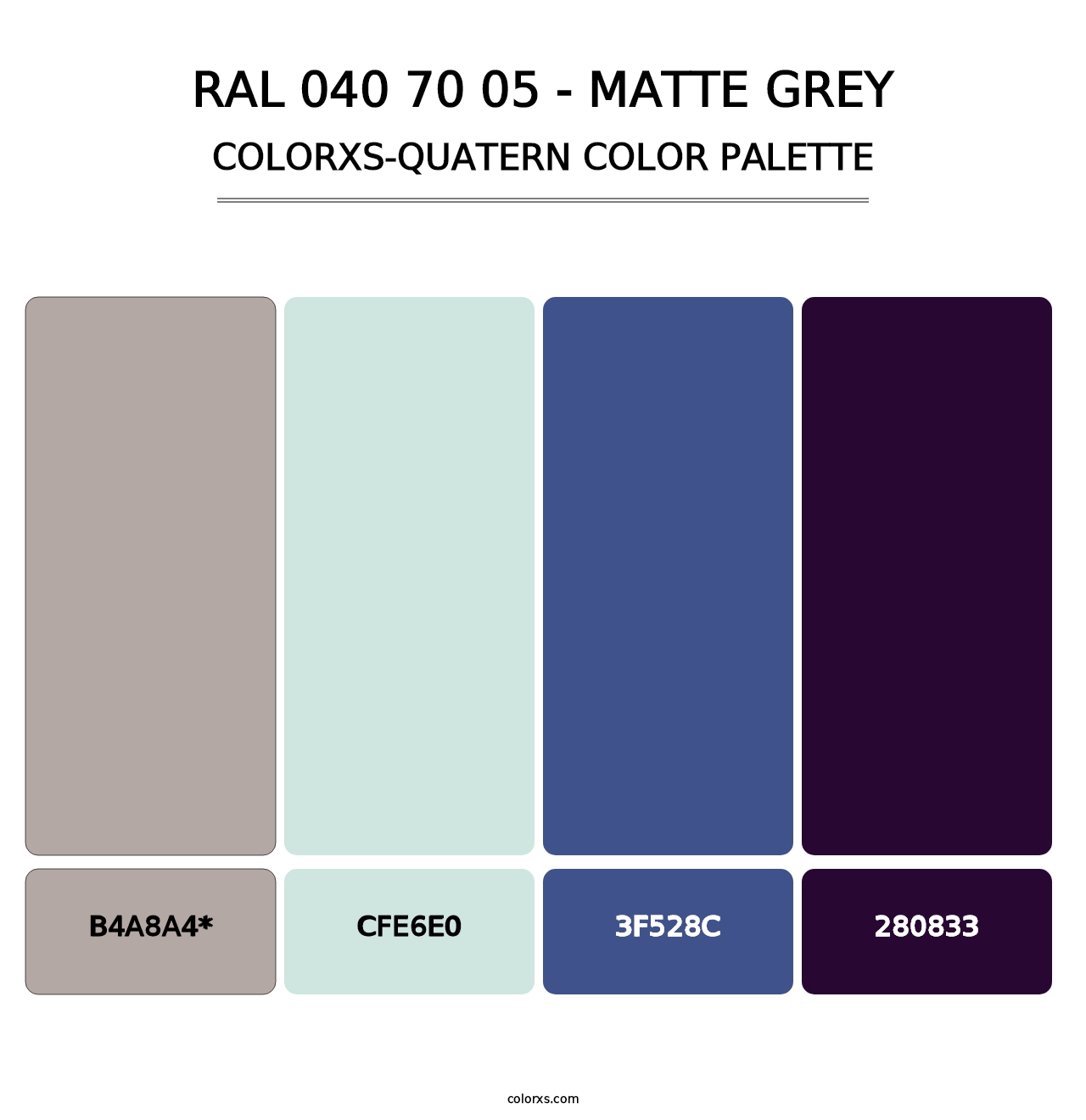 RAL 040 70 05 - Matte Grey - Colorxs Quatern Palette