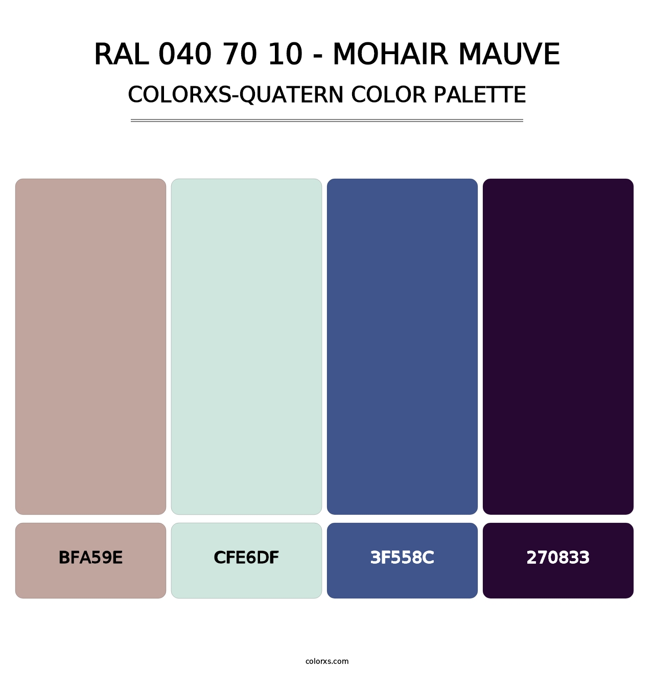 RAL 040 70 10 - Mohair Mauve - Colorxs Quatern Palette