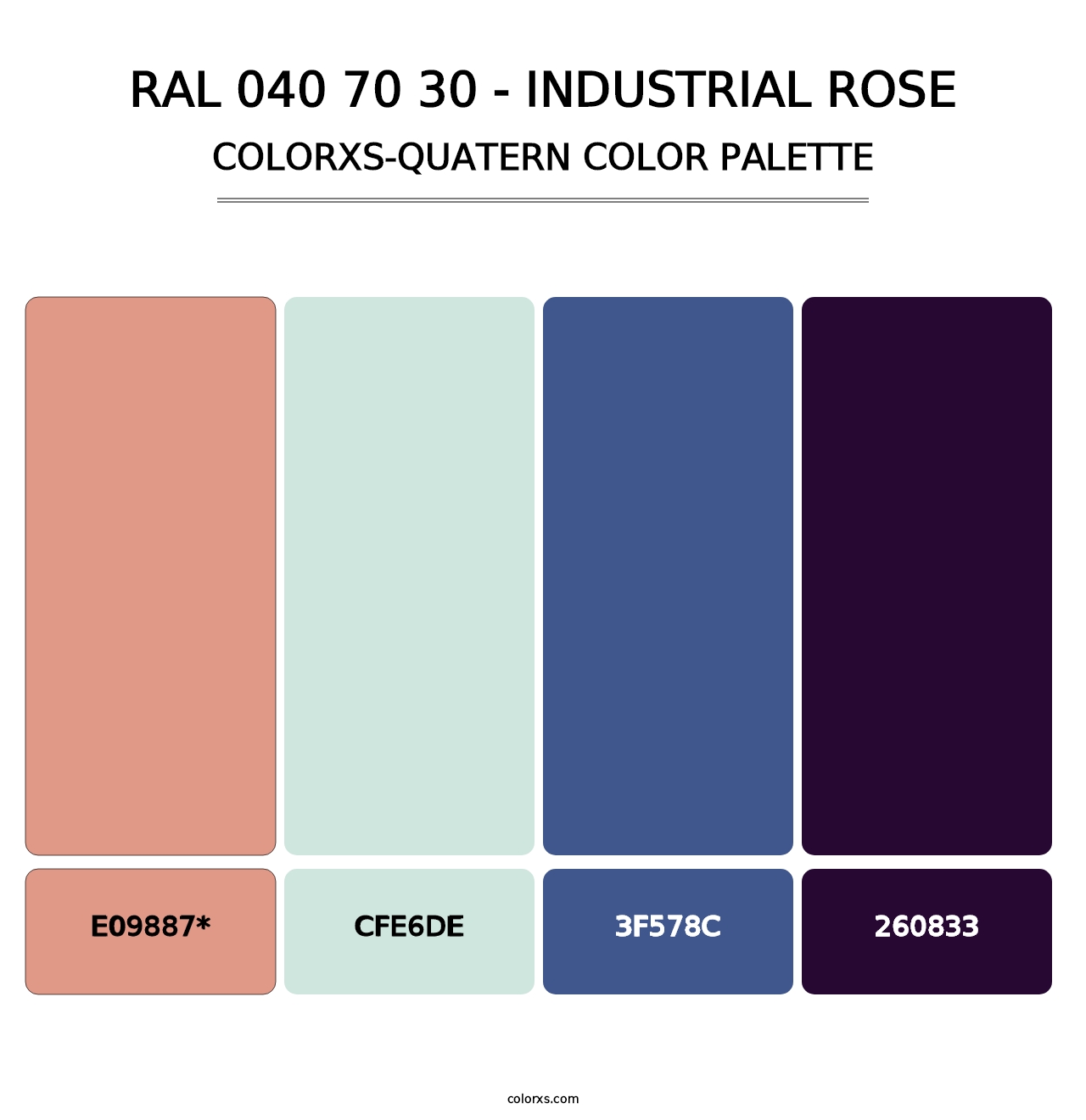 RAL 040 70 30 - Industrial Rose - Colorxs Quatern Palette