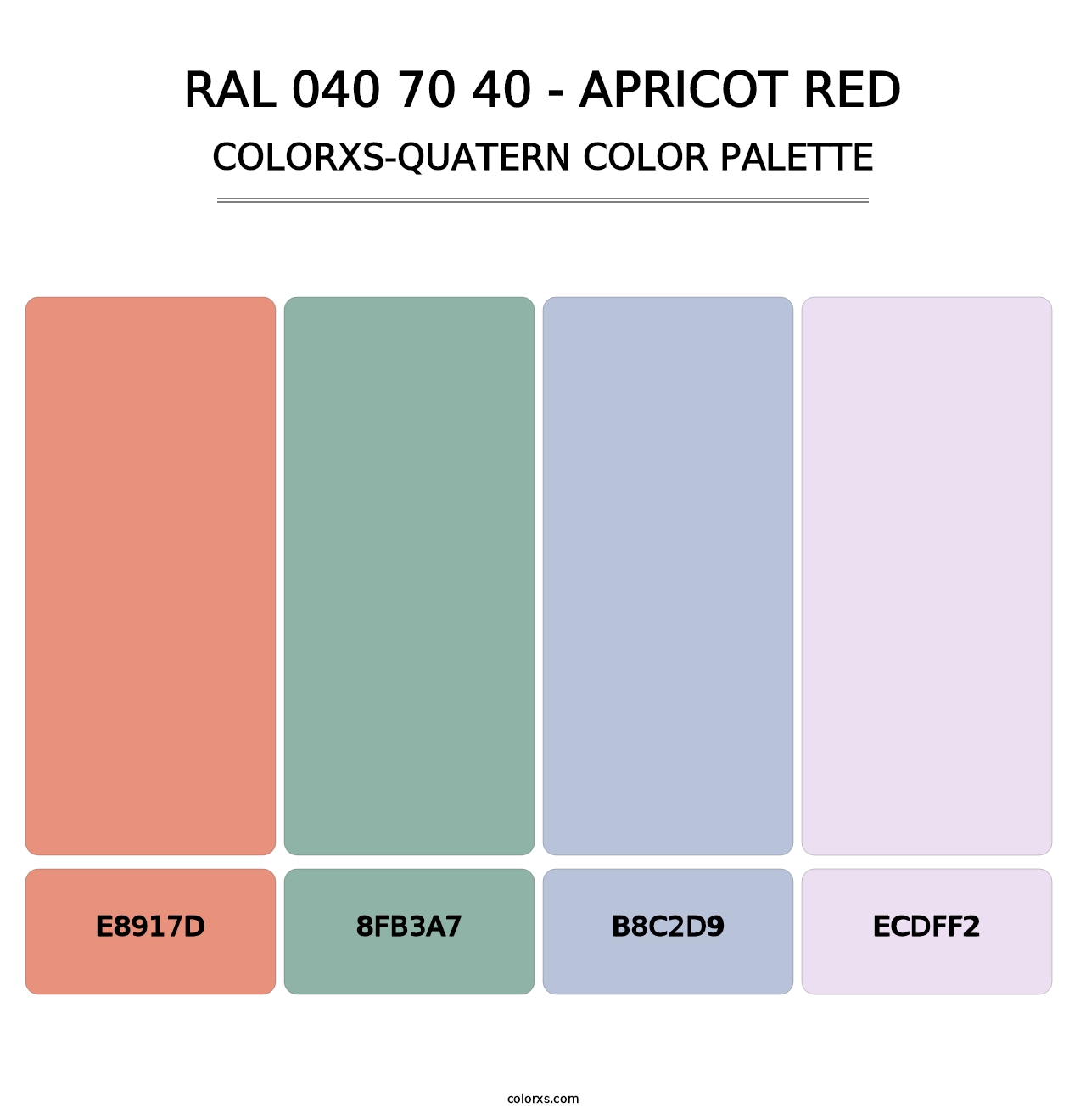 RAL 040 70 40 - Apricot Red - Colorxs Quatern Palette