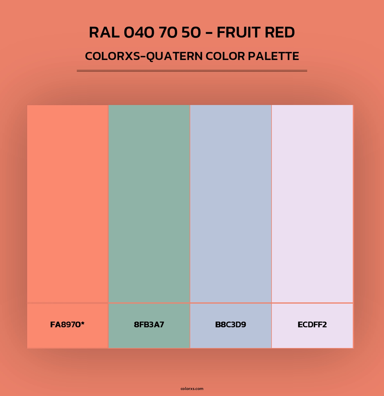 RAL 040 70 50 - Fruit Red - Colorxs Quad Palette